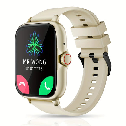 Smart watch with full touch screen, call, message reminder, music control and other functions, compatible with iPhone/android mo Beauty World Shop