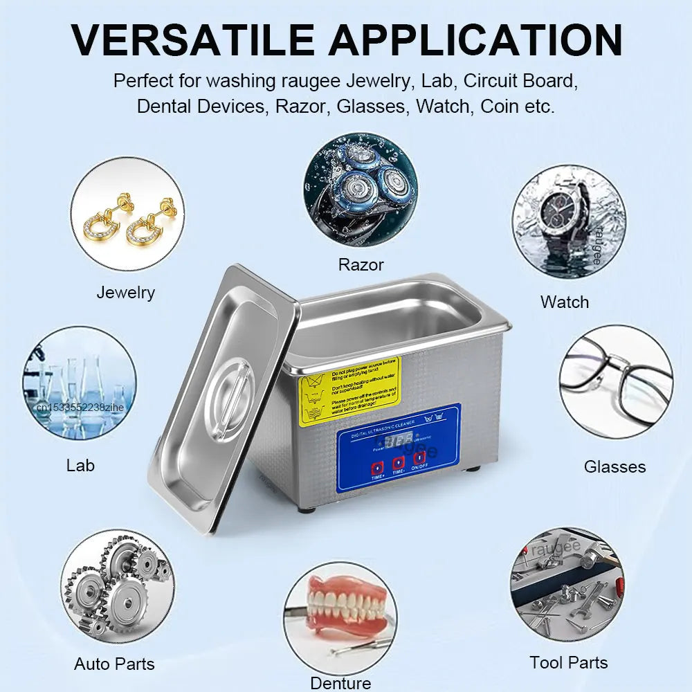 Ultrasonic Cleaner 40KHZ High Frequency Vibration Ultrasonic Washing Bath for Jewelry Watches Denture Glasses Ultrasonic Cleaner Beauty World Shop