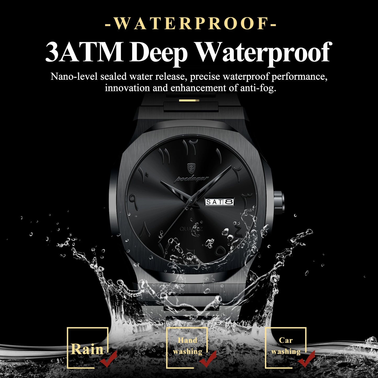 POEDAGAR Original Luxury Men's Watch Waterproof Week Date Fashion Men Wristwatch Quartz Stainless Steel Man Watches Reloj Hombre Beauty World Shop