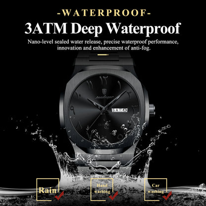POEDAGAR Original Luxury Men's Watch Waterproof Week Date Fashion Men Wristwatch Quartz Stainless Steel Man Watches Reloj Hombre Beauty World Shop