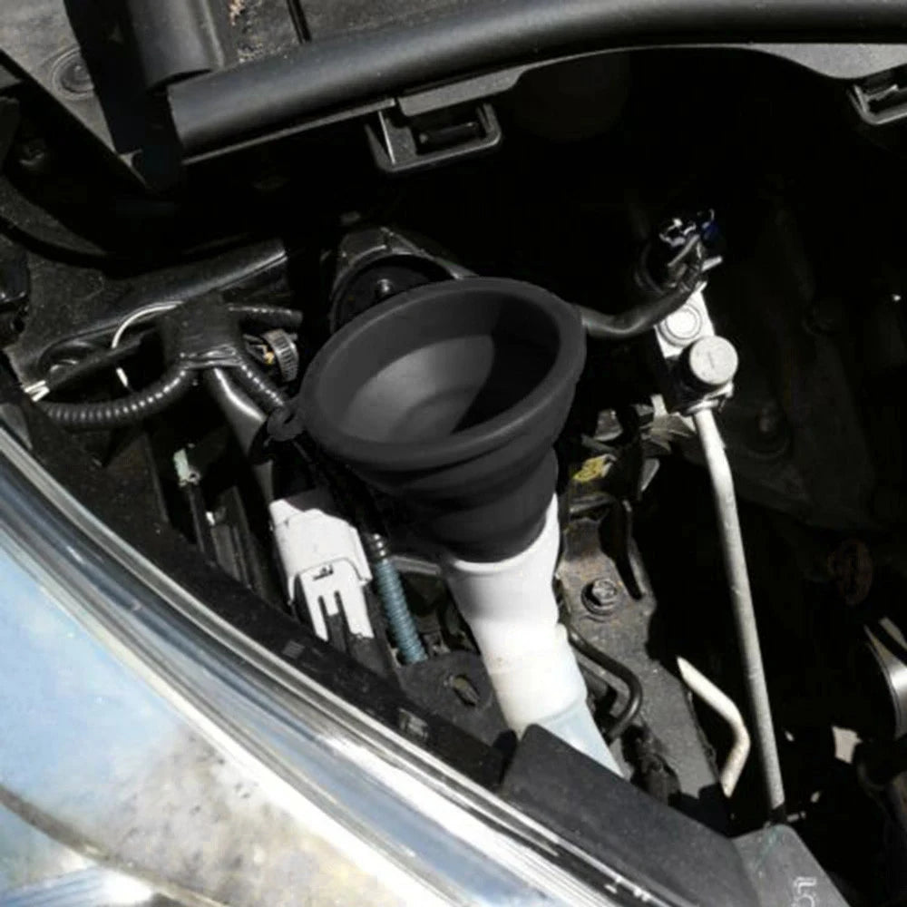 Engine Funnel Car Universal Silicone Liquid Funnel Washer Fluid Change Foldable Portable Auto Engine Oil Petrol Change Funnel Beauty World Shop