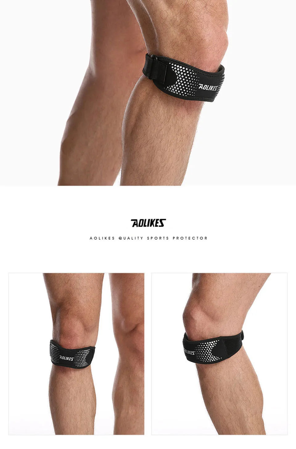 AOLIKES 1PCS Knee Braces for Knee Pain,Patella Knee Support Strap,Adjustable Patellar Tendon Stabilizer Band for Basketball Beauty World Shop