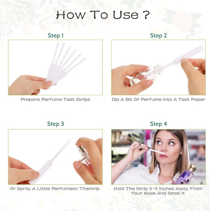 200Pcs Disposable Perfume Tester Strips Fragrance Testing Strips for Essential Oils Aromatherapy Scent Evaluation Beauty World Shop
