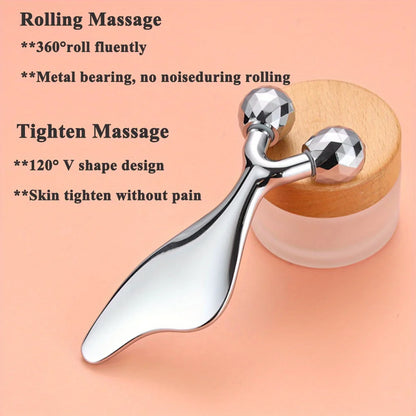 2 IN 1 3D Facial Massager & Gua Sha Massage Tool Cold Roller For Face Eyes Chin Lift Tightening Skin Tool Sculpting Beauty Tools Beauty World Shop