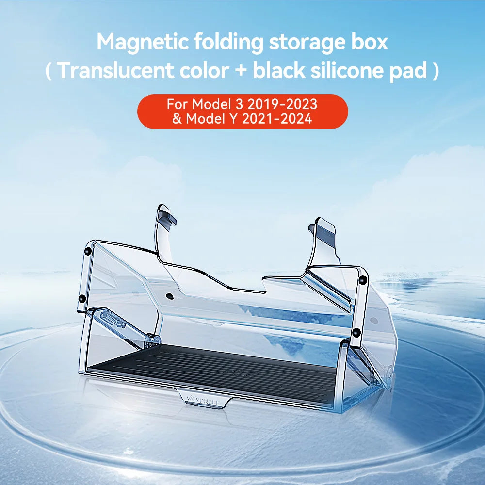 YZ For 2021-2025 Tesla Highland Model 3 Y Juniper Tray Magnetic Under Screen Hidden Storage Box Magnetic Hidden Screen Box Beauty World Shop