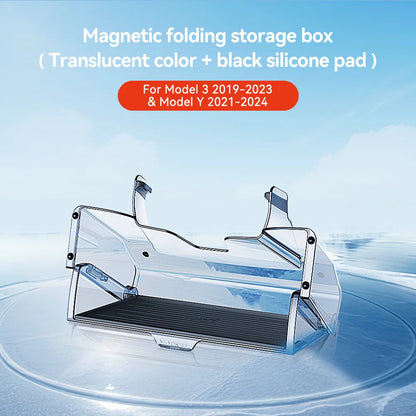 YZ For 2021-2025 Tesla Highland Model 3 Y Juniper Tray Magnetic Under Screen Hidden Storage Box Magnetic Hidden Screen Box Beauty World Shop