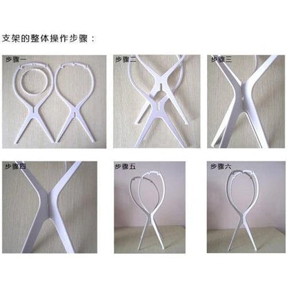 1pcs High Quality Wig Stand Multi-Purpose Use Hat Wig Hair Head Stand Foldable Flexible Plastic Wig Holder Beauty World Shop