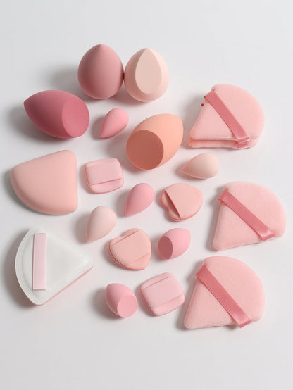 20 Pcs Pink Makeup Sponge and Makeup Puff Set Suitable for Face Cream and Powder Concealer Powder Makeup Machine Beauty World Shop