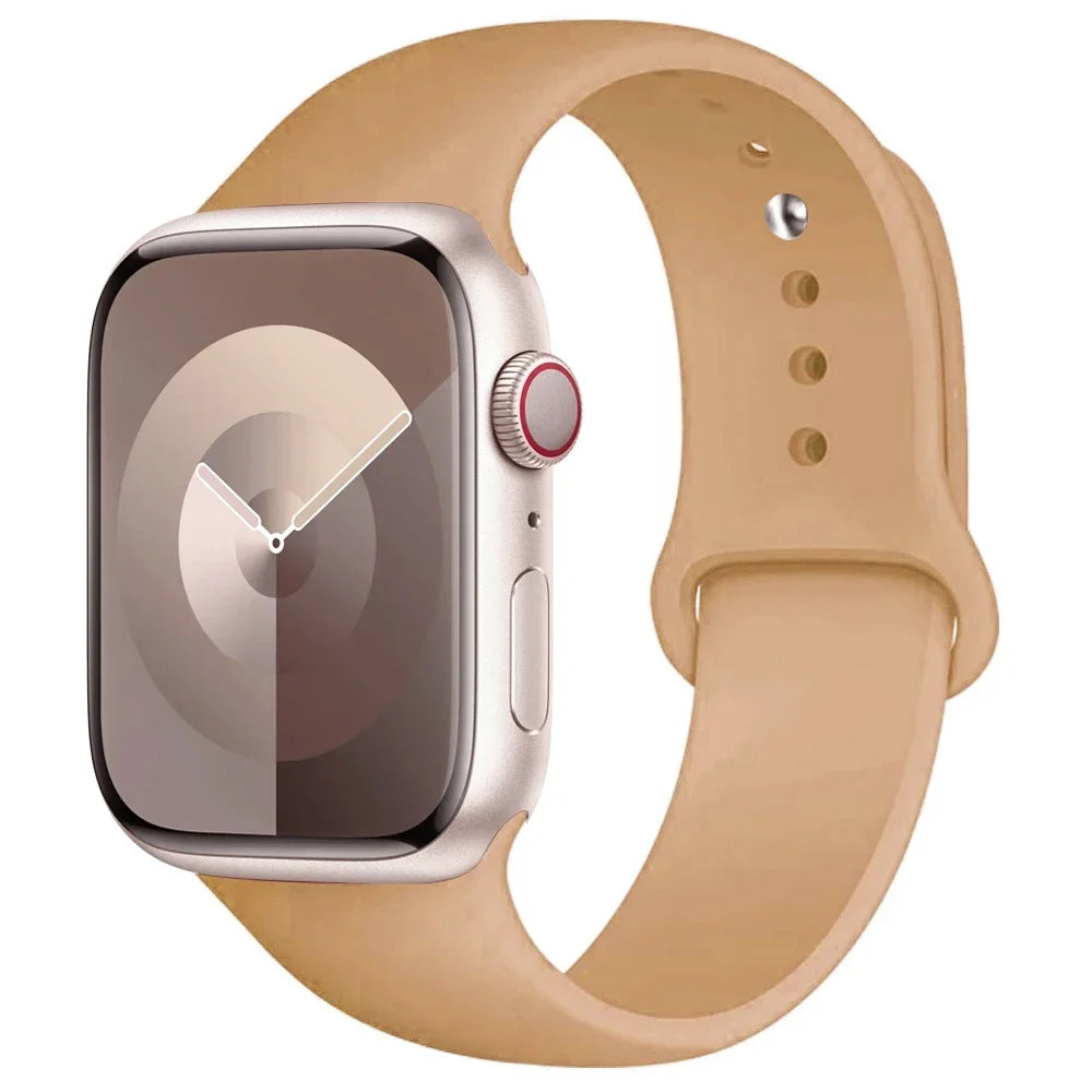 Silicone Band For Apple Watch strap 44mm 45mm 40mm 41mm 42-38mm 45 mm sport bracelet iwatch series 8 7 6 5 4 3 SE 9 Ultra 2 49mm Beauty World Shop
