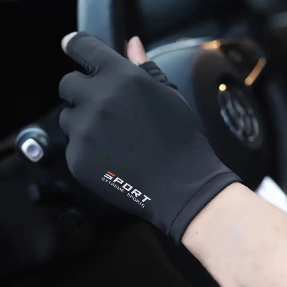 Ice Silk Halffinger Cycling Gloves for Men and Women Outdoor Sports Fitness Driving Fishing Highelastic Comfortable Beauty World Shop