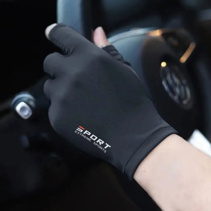 Ice Silk Halffinger Cycling Gloves for Men and Women Outdoor Sports Fitness Driving Fishing Highelastic Comfortable Beauty World Shop