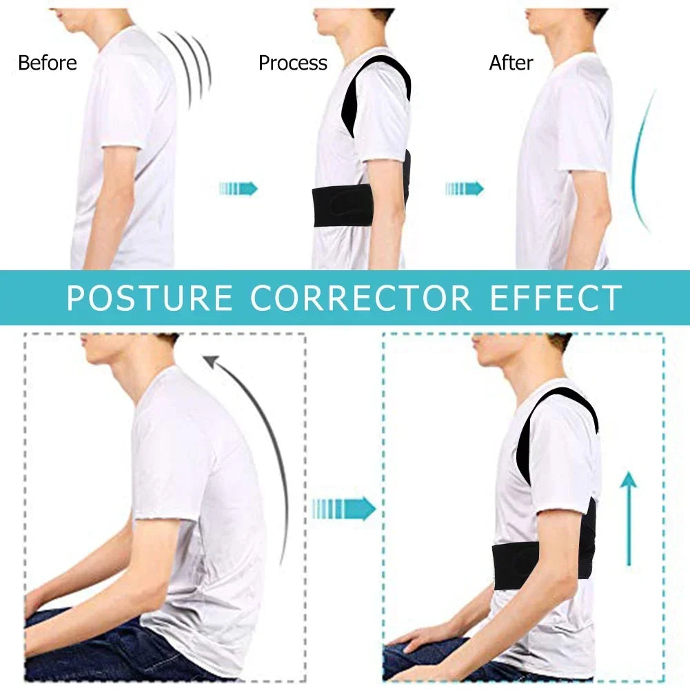 Reinforced Belt Lumbar Column Posture Corrector Vest  Adjustable Back Support Strap Shoulder Spine Brace Neck Stretcher Trainer Beauty World Shop