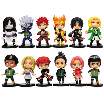 New 12pcs/set Anime Figure Naruto Shippuden Hinata Sasuke Itachi Kakashi Gaara Action Figure Q Version PVC Figures Toys  Gift Beauty World Shop
