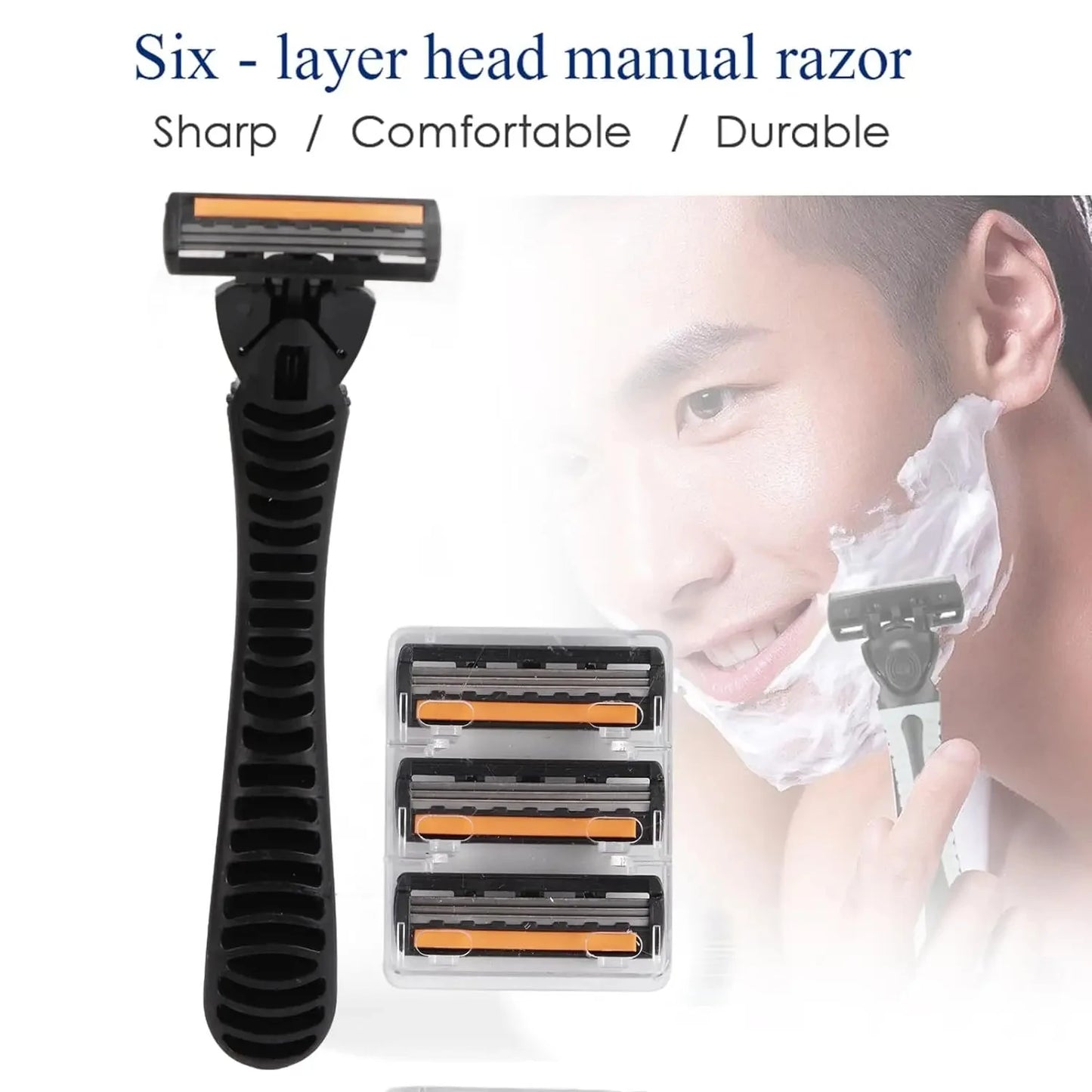 3-layer Stainless Steel Blade Men Razor Washable For Travel For Home Shaver Manual Shave Razors For Daily Face Care Beauty World Shop