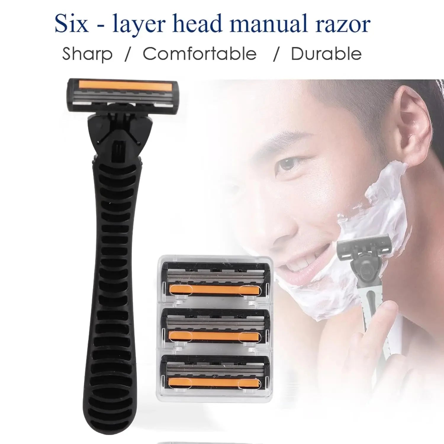 3-layer Stainless Steel Blade Men Razor Washable For Travel For Home Shaver Manual Shave Razors For Daily Face Care Beauty World Shop