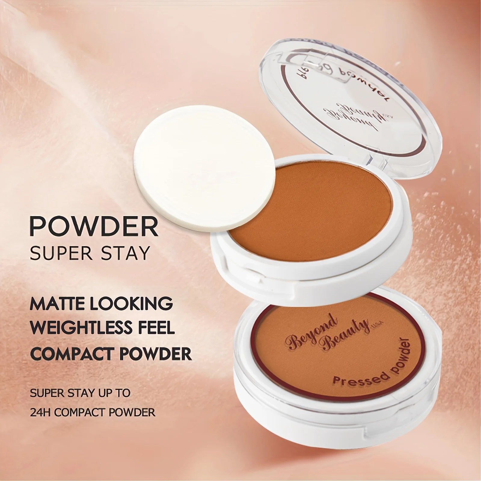 Wheat Bronzing Powder for Dark Skin, Matte Finish, Sweatproof & Oil Dark Foundation Concealer, Powder Puff And Mirror Beauty World Shop