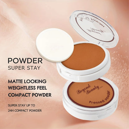 Wheat Bronzing Powder for Dark Skin, Matte Finish, Sweatproof & Oil Dark Foundation Concealer, Powder Puff And Mirror Beauty World Shop