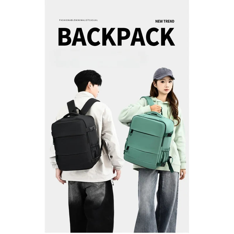 Lightweight Large Travel Backpack, Solid Color Minimalist Multifunctional Student School Bag Beauty World Shop