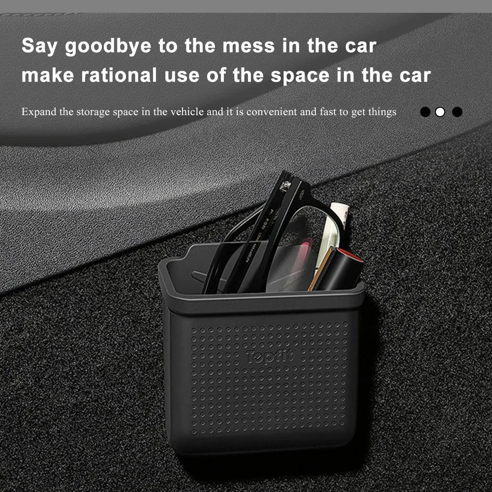Silicone Car Storage Box For Tesla Model 3 Y S X 2017-2022 2023 Hidden Organizer Tray Bag Box Phone Coin Holder Auto Accessories Beauty World Shop