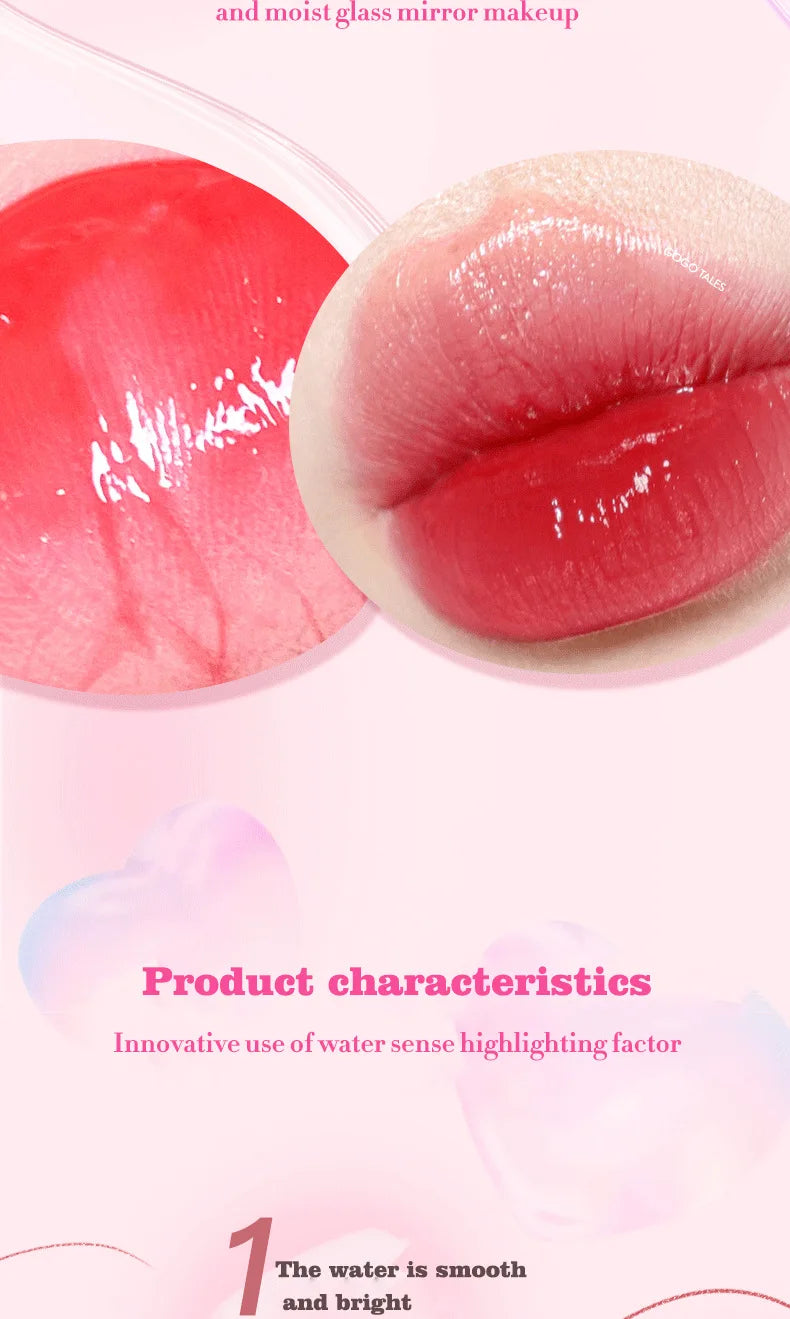 6 Pieces Glass Mirror Lip Gloss Set Hydrating Lightweight Lip Balm Glossy Shimmer Sheer Tint Peach Cherry Pink Beauty World Shop