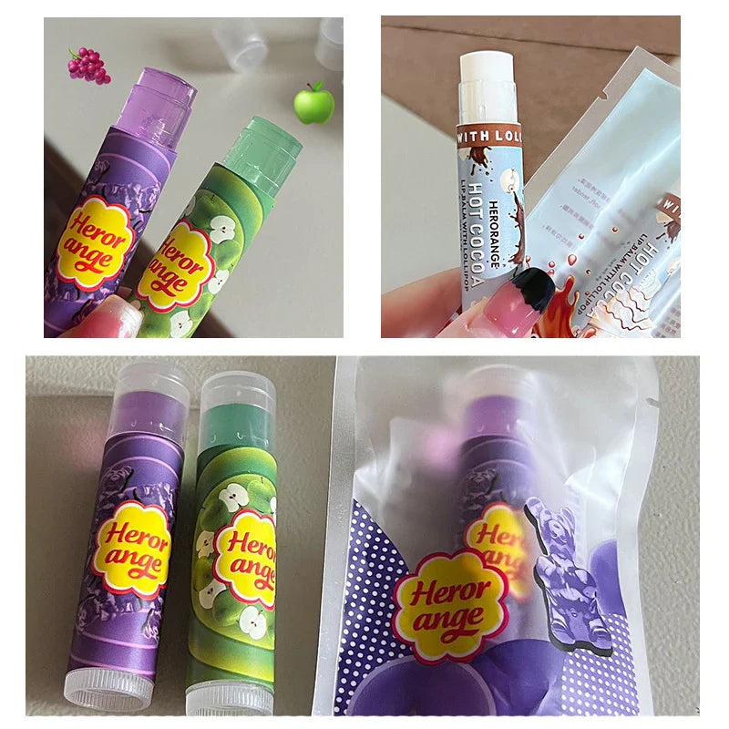 Multi flavor lollipop lipstick Hot Cocoa Lip Mask Moisturizes, moisturizes and reduces lip lines for men and women Beauty Trend Shop