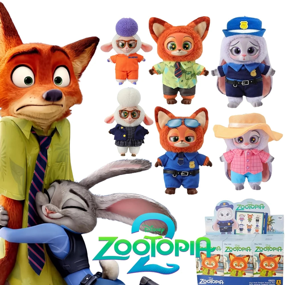 Disney Zootopia Blind Box Nick Judy Vinyl Doll Trendy Surprise Toy Cute Backpack Pendant Children's Birthday Gift Beauty World Shop