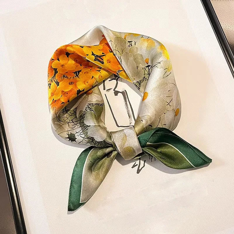 Scarf 100% Silk Bandana Women Square Scarves Wrap Kerchief Spring Fashion Luxury High Quality Headband Hijab Shawls 2026 Beauty World Shop