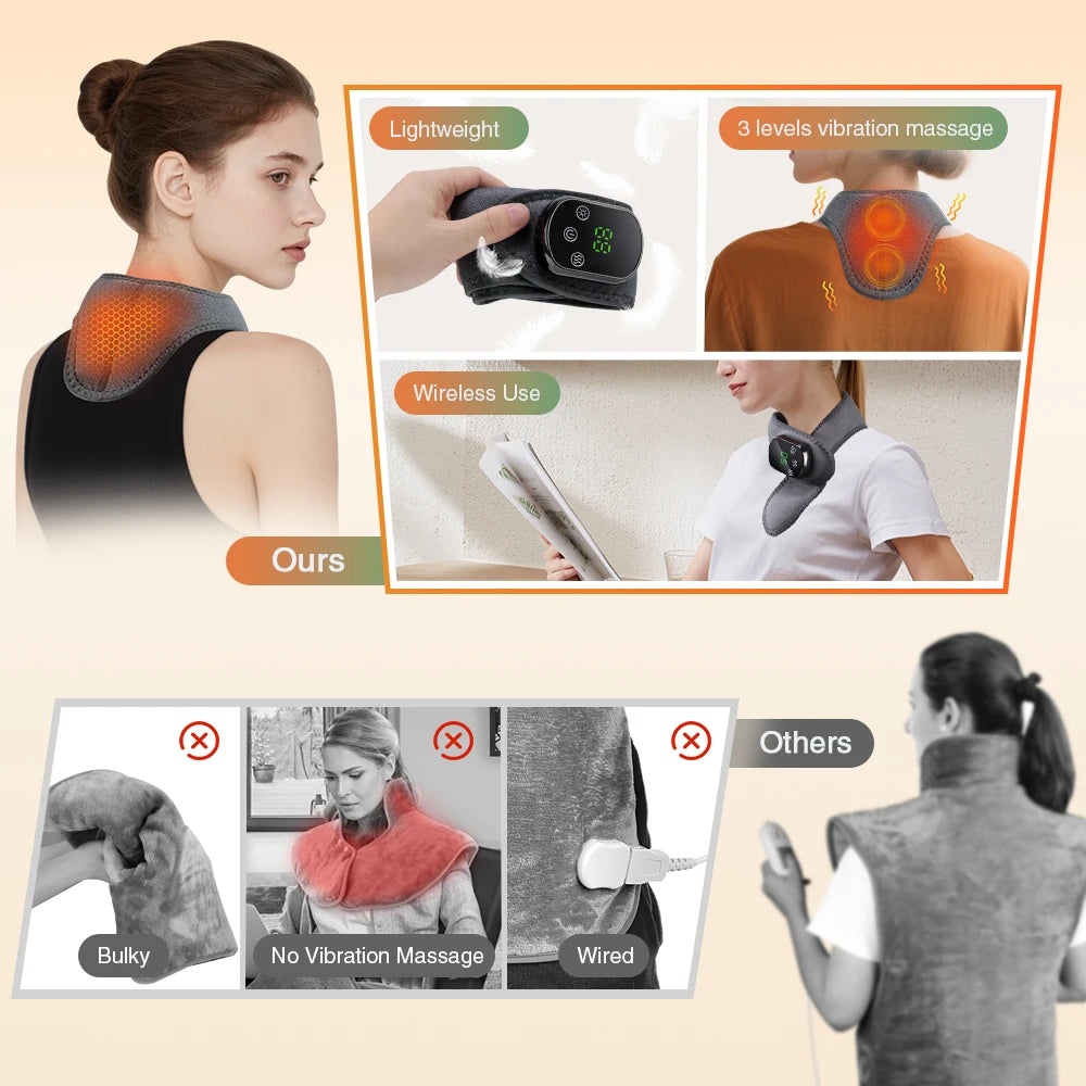 Cordless Heating Ankle Wrist Brace Vibration Massager Electric Hot Compress Massage Ankle Guard Wristband Hand Foot Protector Beauty World Shop