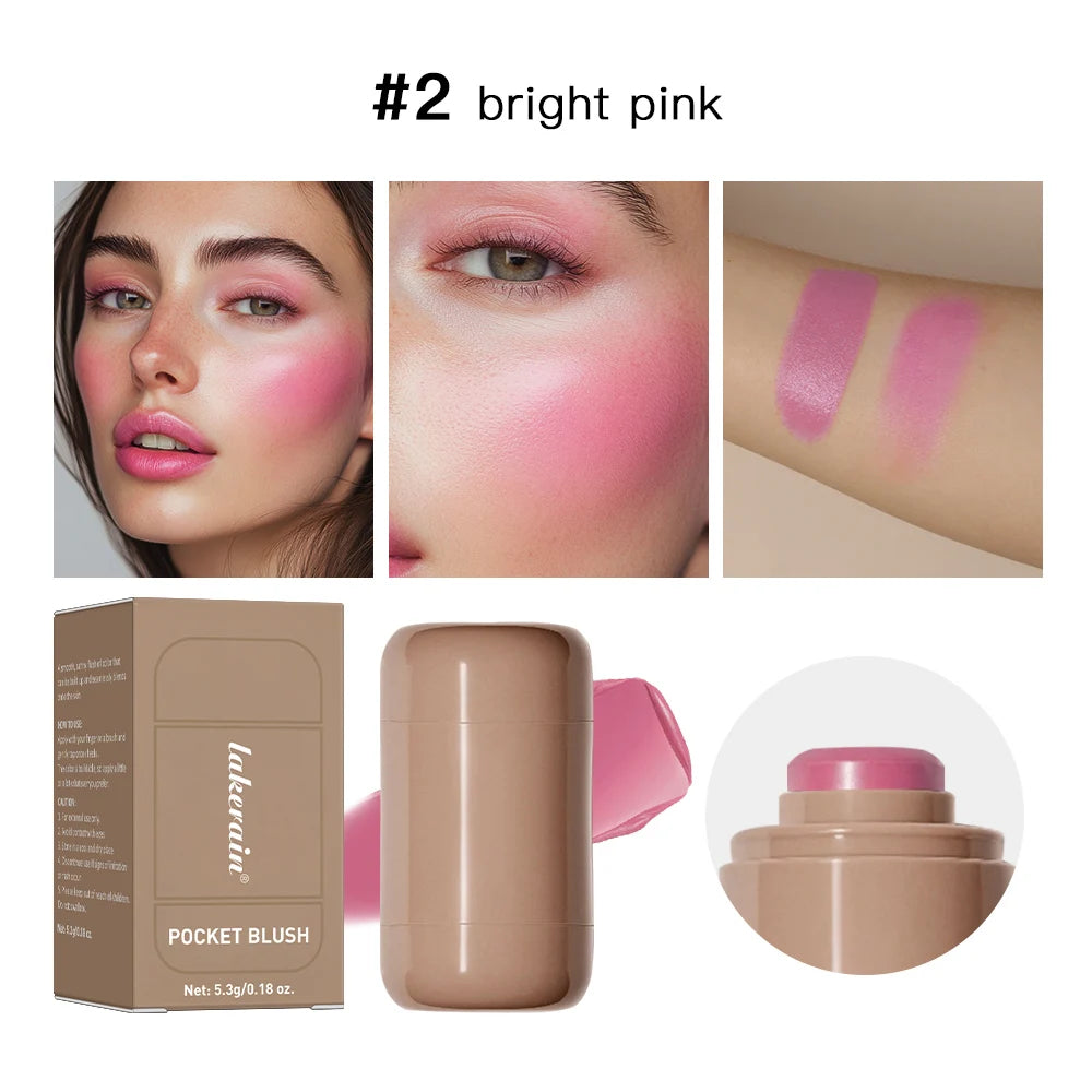 3-in-1Blush Stick Lasting Brightens Facial Cheek Stick Moisturizing Flash Lip Gloss Makeup Lip Gloss Face Rouge Beauty World Shop
