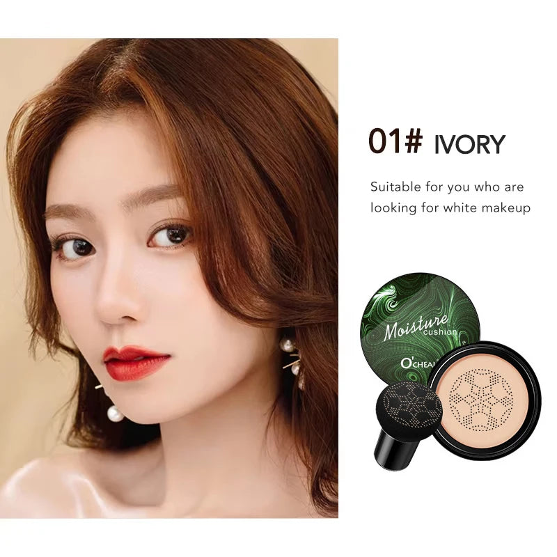 Ocheal BB Cream Air Cushion Compact Make Up Foundation Concealer Cream for Face Cosmetics Makeup Mushroom Head Puff Beauty World Shop