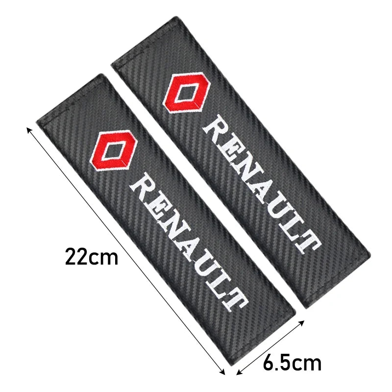 2PCS Carbon fiber Cotton Car Safety Belt Shoulder Cover seat belt pad for Renault koleos duster megane 2 logan clio Car Styling Beauty World Shop