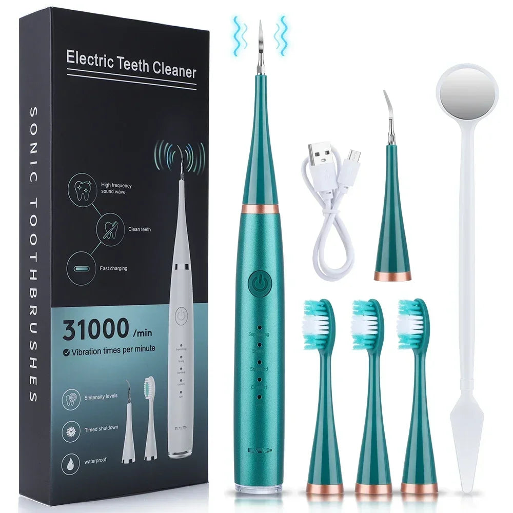 Ultrasonic scaler for teeth cleaning tartar removal plaque removal rechargeable teeth whitening oral care and dental cleaner Beauty World Shop