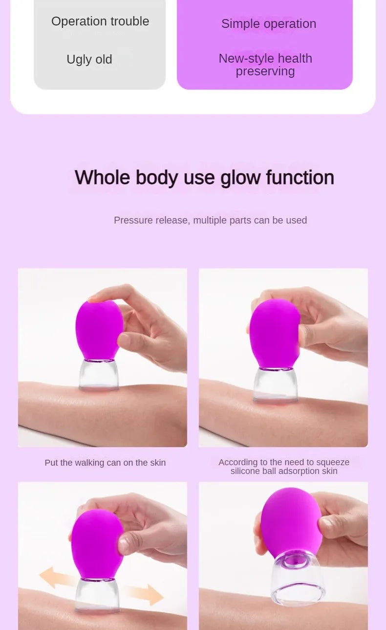 Silicone Cupping Massage Cup For Body Face Neck Eye Massager Vacuum Tank Body Facial Care, Anti-aging Beauty Tool Beauty World Shop