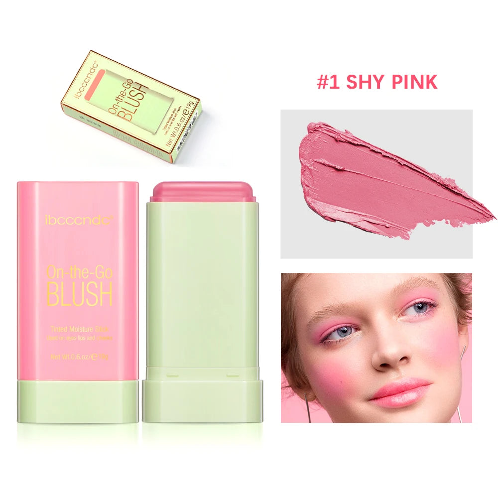 Make Up Functional Blush Stick Easy Color Rouge Blusher Cream Waterproof High Color Rendering Brightening Skin Tone Hot Beauty World Shop