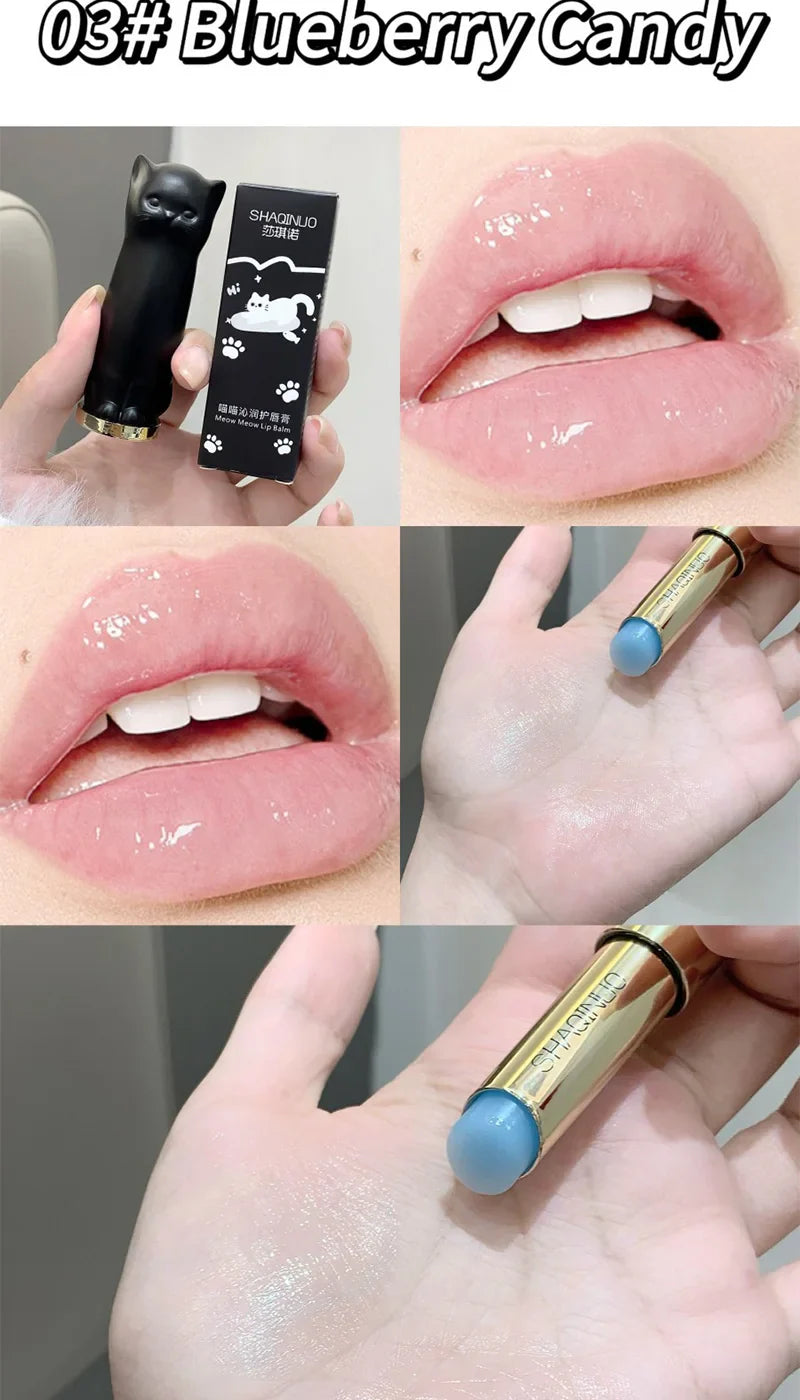 SHAQINUO Meowoqinqin Moisturizing Color Lip Balm, anti-dryness and crack fade lip lines Student Moisturizing lipstick Beauty Trend Shop