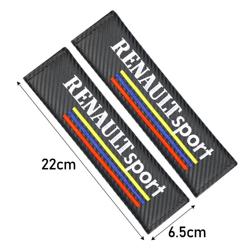 2PCS Carbon fiber Cotton Car Safety Belt Shoulder Cover seat belt pad for Renault koleos duster megane 2 logan clio Car Styling Beauty World Shop