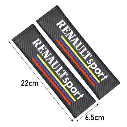 2PCS Carbon fiber Cotton Car Safety Belt Shoulder Cover seat belt pad for Renault koleos duster megane 2 logan clio Car Styling Beauty World Shop