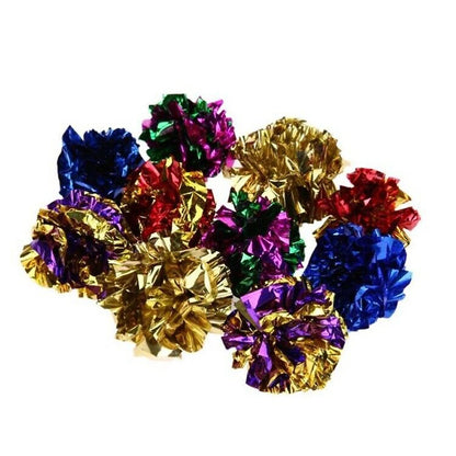 5/10Pcs Crinkle Ball Cat Toys with Crackling Sound & Laser Reflection, Durable Scratch-Resistant Paper Balls for Kittens Beauty World Shop
