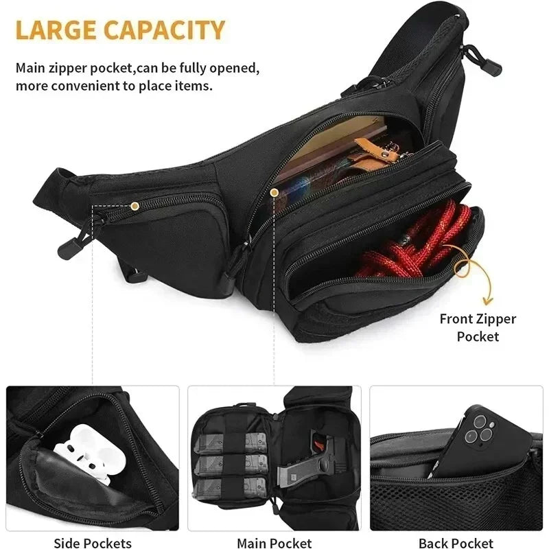 Packs for Men Nylon Shoulder Hiking Tactical Multi-function Waist Pack Fanny  Mobile Phone Bag Sports High-capacity Waist Bag Beauty World Shop