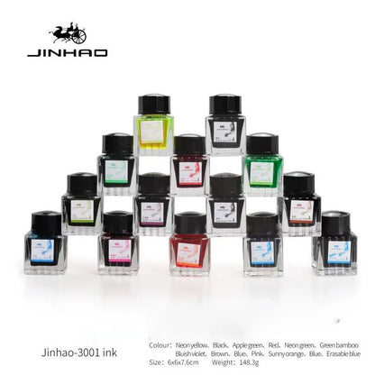 JINHAO 30ml Fountain Pen Ink Non-carbon Cartridge Refill Glass Bottled Fountain Pen Ink Stationery Office School Supplies Beauty World Shop