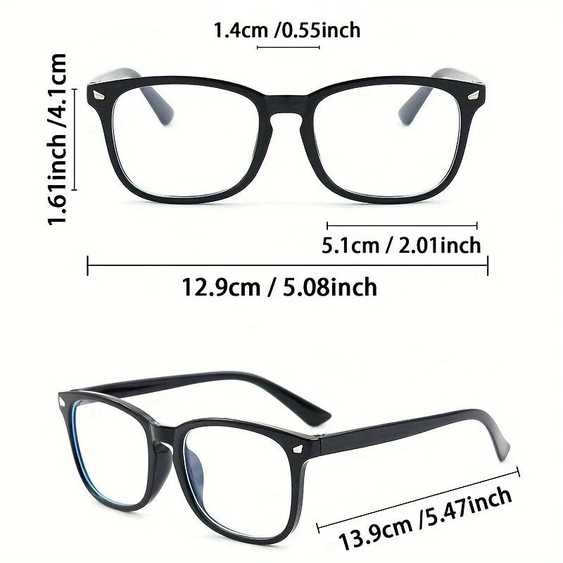 1pc Square Rivet Fashion Anti Blue Light Glasses for Daily Commute, Fashion Glasses|Riveted Frame Design|Lightweight Eyewear Beauty World Shop