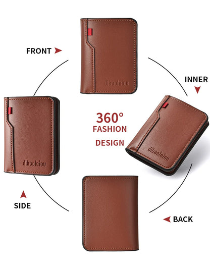 1Pc New Ultra-thin Mini Soft PU Leather Credit Card Wallet Holder Short Vertical High Quality Men's Wallet Beauty World Shop