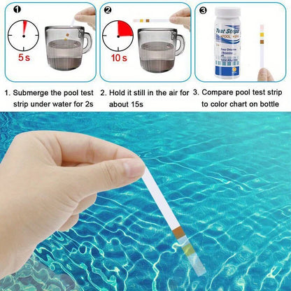 Chlorine PH Test Strips SPA Swimming Pool Aquarium Fish Tank Water Tester Paper Residual Chlorine PH Value Alkalinity Hardness Beauty World Shop