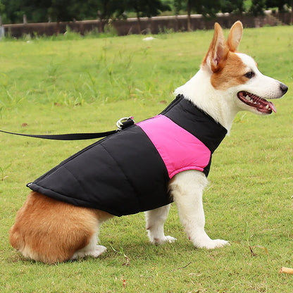Waterproof Pet Dog Coat Vest For Small Large Dogs Winter Warm Puppy Clothes with D-ring Kitten Costume Golden Retriever Jacket