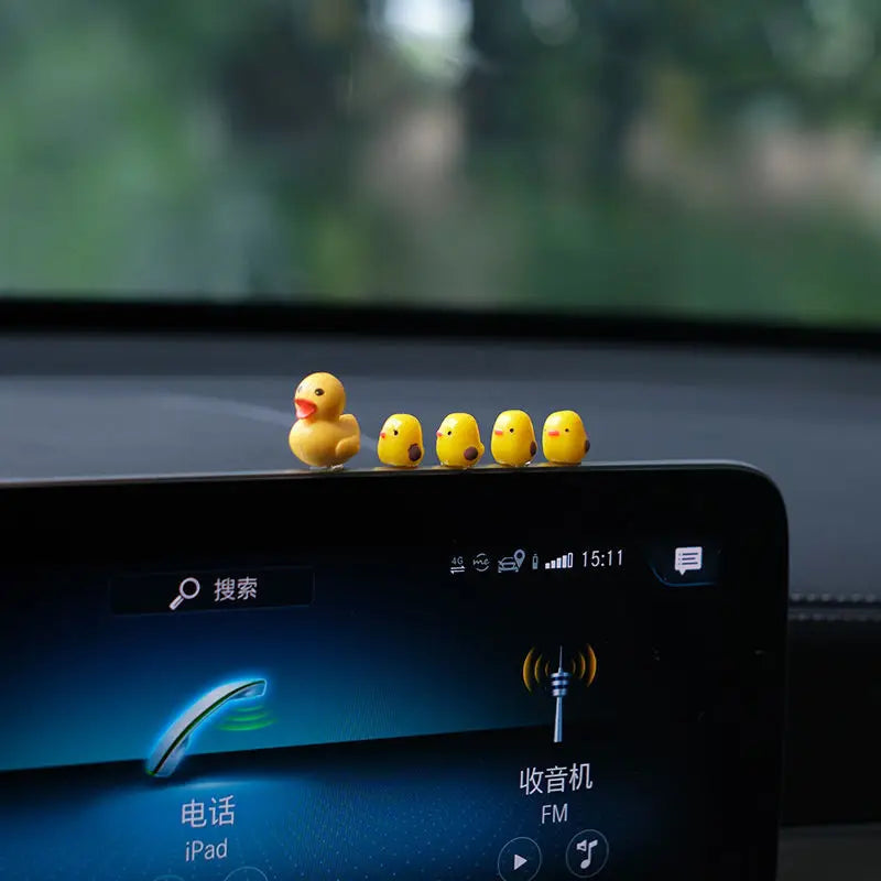 5Pcs Cute Mini Ducks Car Interior Decoration Auto Rearview Mirror Dashboard Ornaments For Woman Man Gift Car Accessories Beauty World Shop