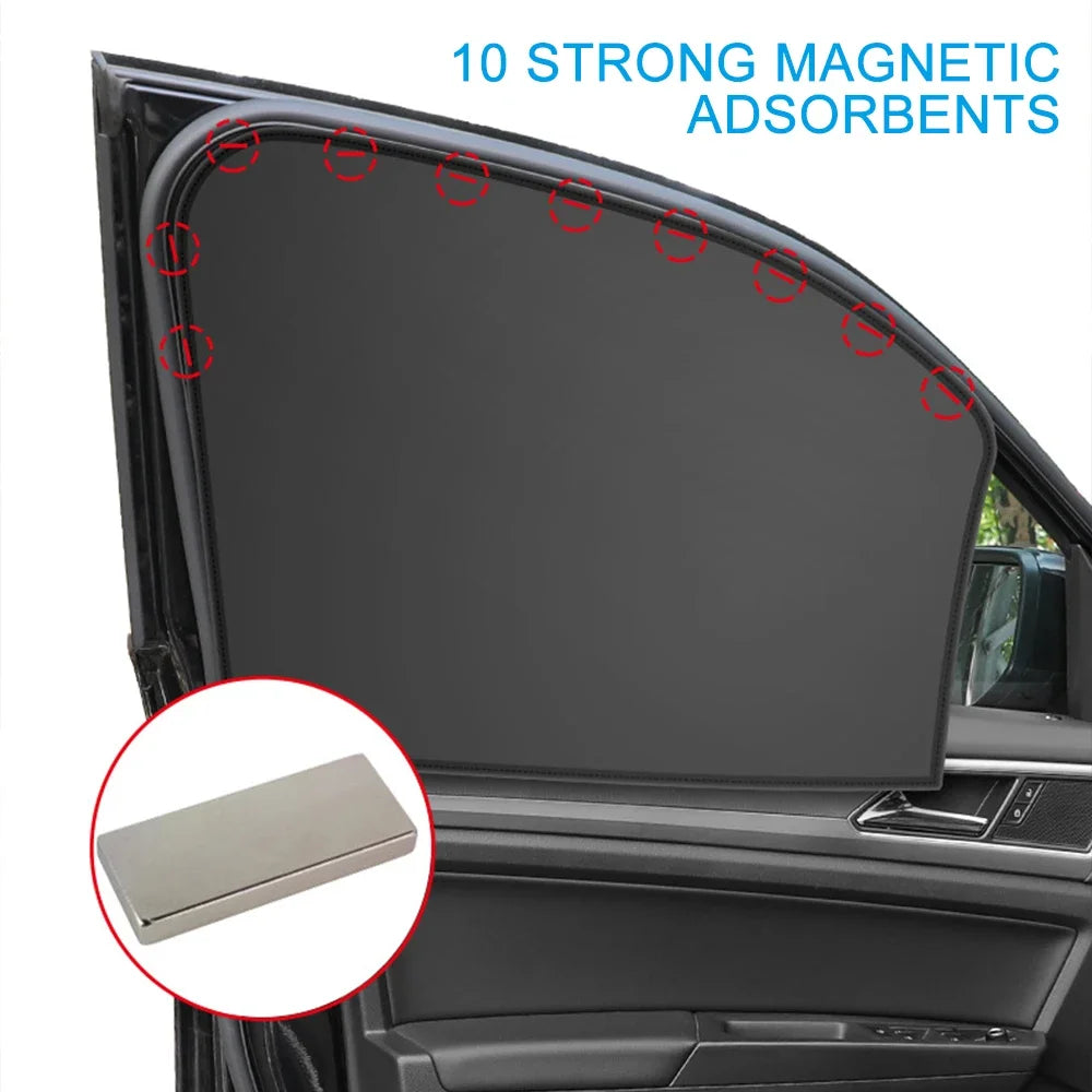 Magnetic Car Sunshade UV Protection Curtains Sun Shield Cover Double Sides Auto Window Sun shade Protector Cover Diy Accessories Beauty World Shop