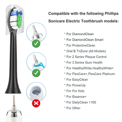 2-20 Pack Replacement Toothbrush Heads Compatible with Philips Sonicare Electric Toothbrush Heads 4100 6500 6100 7500 5300 1100 Beauty World Shop