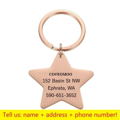 Personalized Engraved Cat Dog Pet ID Tag Dogs Anti-lost Collar Charm Engraving Pet Name Collar for Puppy Cats Collar Accessories