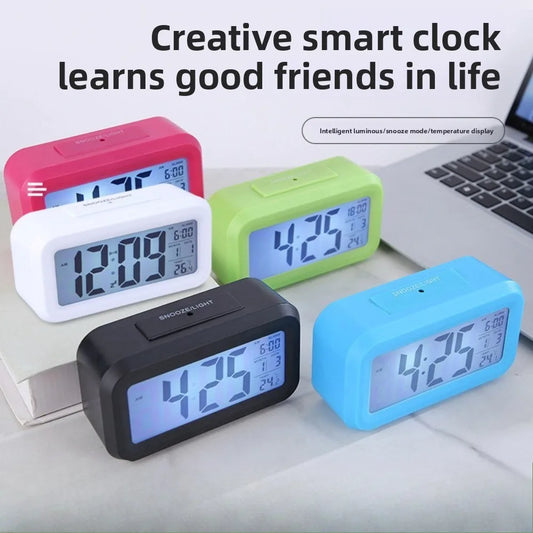 Digital Led Clock Household Bedside Battery Powered Multi-function Alarm Clock Desk Things for the Room Table Clocks Home Decor Beauty World Shop