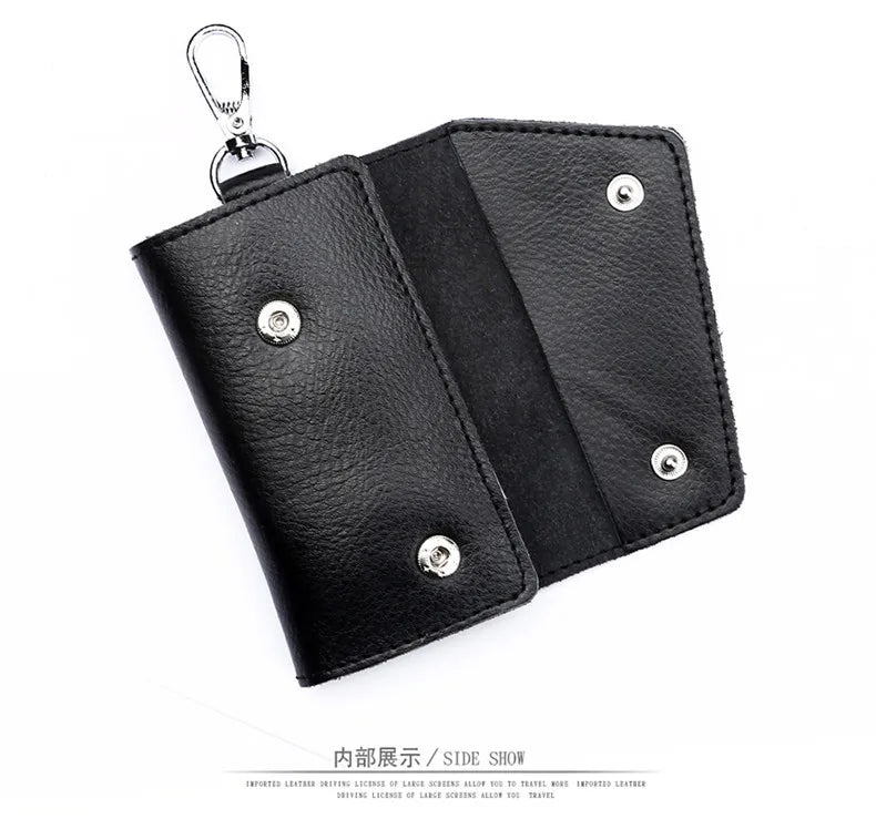 New Genuine Leather Keychain Men Key holder key organizer Pouch Car Key pouch Wallet Housekeeper Key Case Mini Card Bag Beauty World Shop